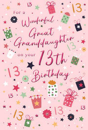 ICG Great Granddaughter 13th Birthday Card