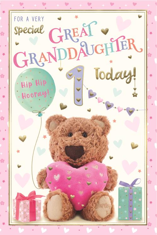 ICG Great Granddaughter 1st Birthday Card