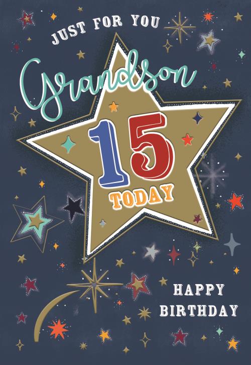 ICG Grandson 15th Birthday Card