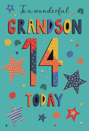 ICG Grandson 14th Birthday Card