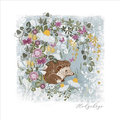 Nigel Quiney Hedgehogs Woodland Nature Blank Card