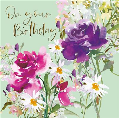 Nigel Quiney Roses & Daisies Chelsea Darling Birthday Card