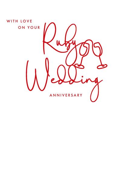 Nigel Quiney On Your Ruby Anniversary Card