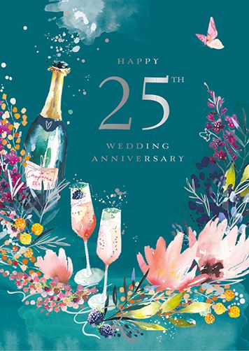 Ling Design Silver Wedding Anniversary Card