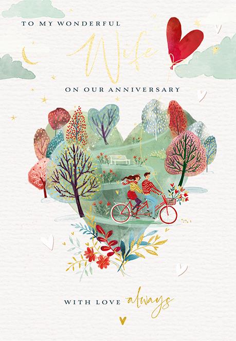 Ling Design Wife Anniversary Card