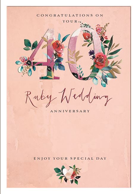 Ling Design Ruby Wedding Anniversary Card