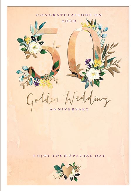 Ling Design Golden Wedding Anniversary Card