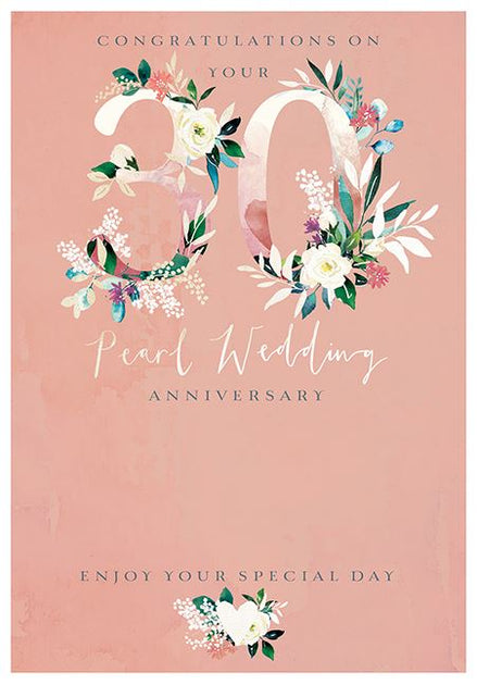 Happy Pearl 30th Wedding Anniversay Card By Molly Mae - View #10
