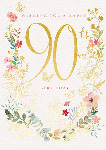 Ling Designs 90th Birthday Card