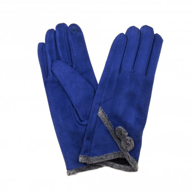 Azure Pom Pom Ladies Gloves
