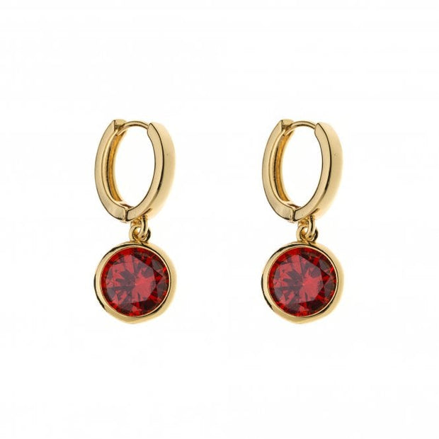 Gold Plated Red Crystal Earrings*