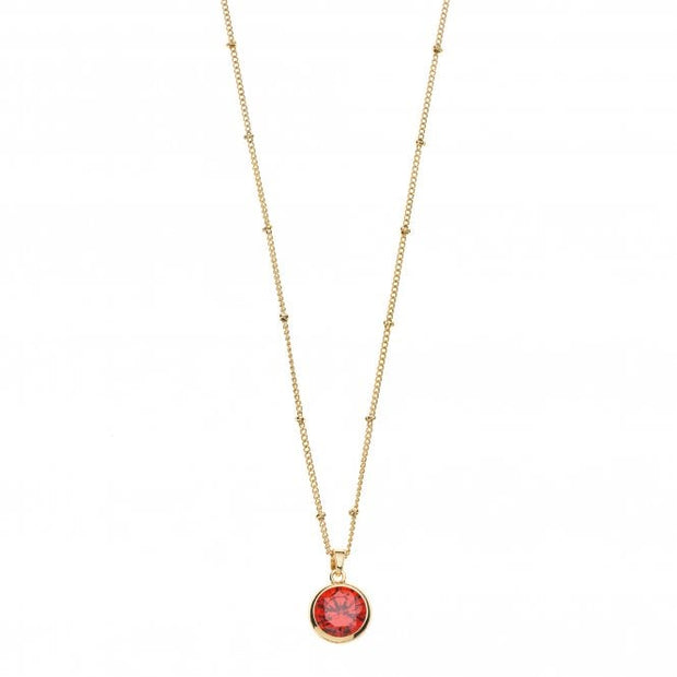 Gold Plated Red Crystal Necklace*