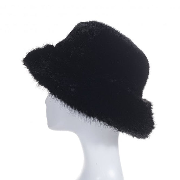 Black Faux Fur Hat*