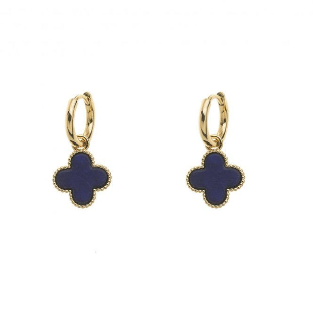 Gold Plated Navy Blue Earrings*