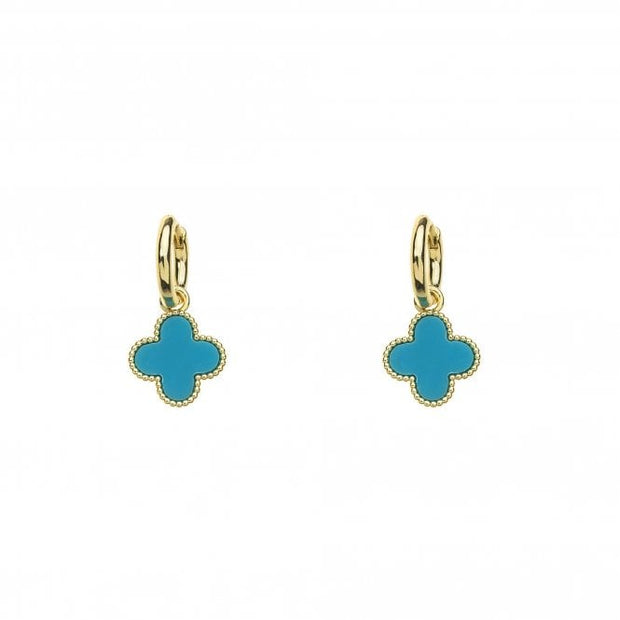 Gold Plated Turquoise Blue Earrings
