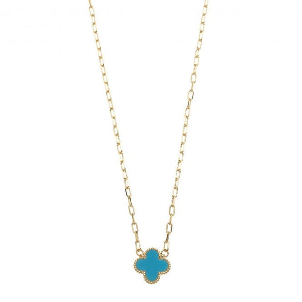 Gold Plated Turquoise Blue Necklace