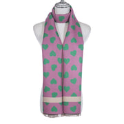 Accessories By Park Lane Pink & Green Heart Scarf