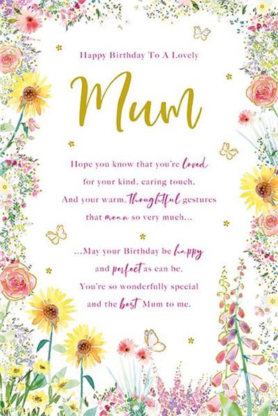 Paper Rose Mum Birthday Card