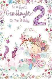 Paper Rose Granddaughter 2nd Birthday Card