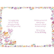 Paper Rose Granddaughter 3rd Birthday Card