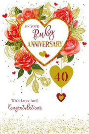 Paper Rose Your Ruby Anniversary Card