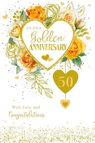 Paper Rose Your Golden Anniversary Card