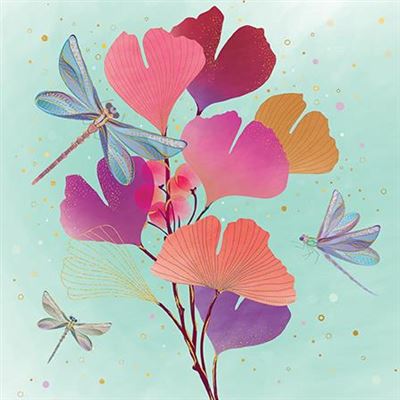 Paper Rose Turnowsky Dragonflies Blank Card