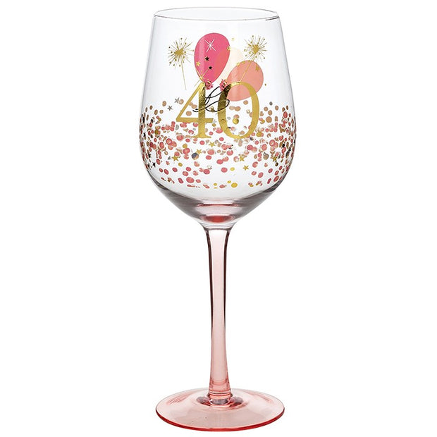 40th Wine Glass