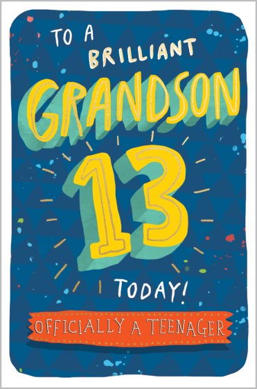 Abacus Grandson 13th Birthday Card