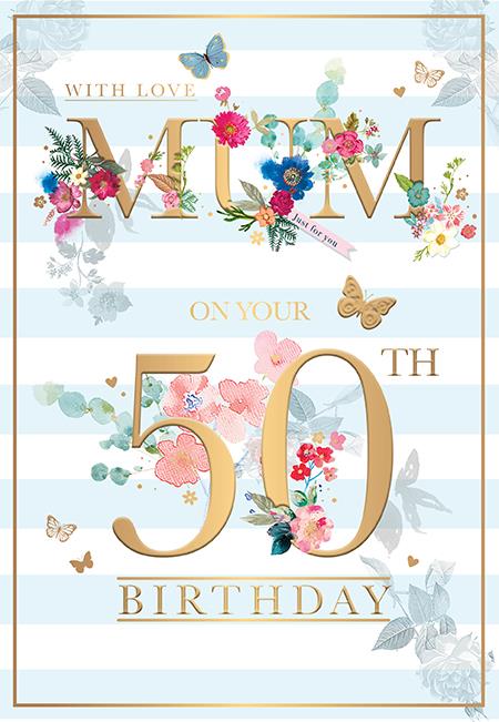 Word N Wishes Mum 50th Birthday Card