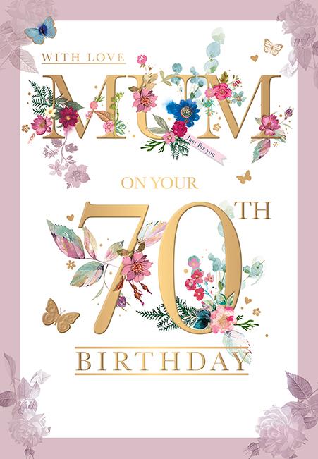 Words N Wishes Mum 70th Birthday Card