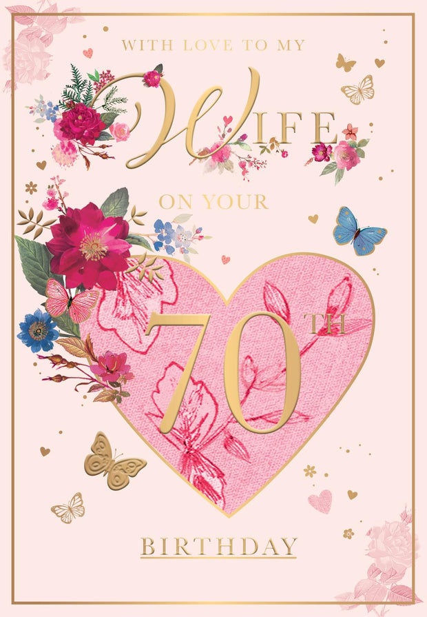 Words N Wishes Wife 70th Birthday Card