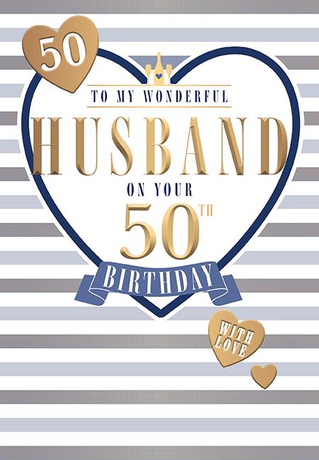 Words N Wishes Husband 50th Birthday Card