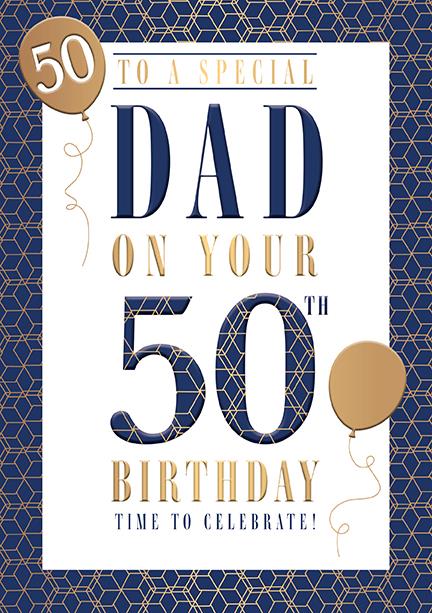 Words N Wishes Dad 50th Birthday Card