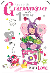 Jonny Javelin Granddaughter 1st Birthday Card