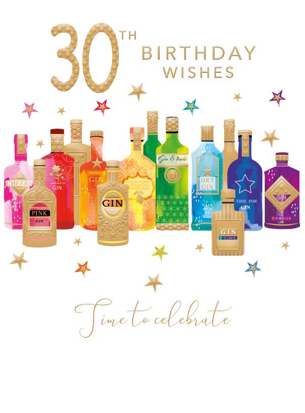 Noel Tatt 30th Birthday Gin Card