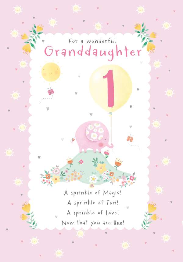 Noel Tatt Granddaughter 1st Birthday Card