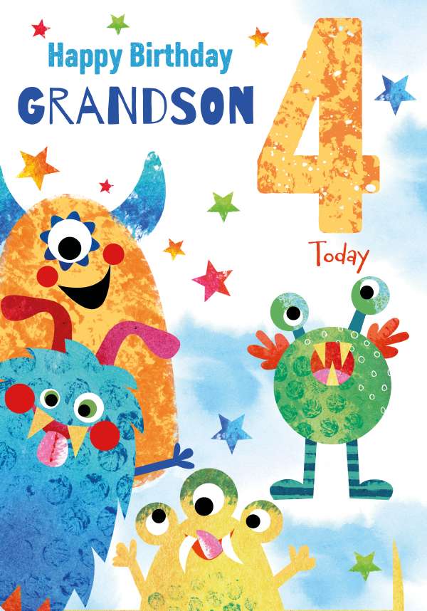 Noel Tatt Grandsons 4th Birthday Card