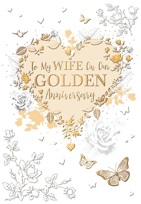 Words N Wishes Wife Golden Anniversary Card