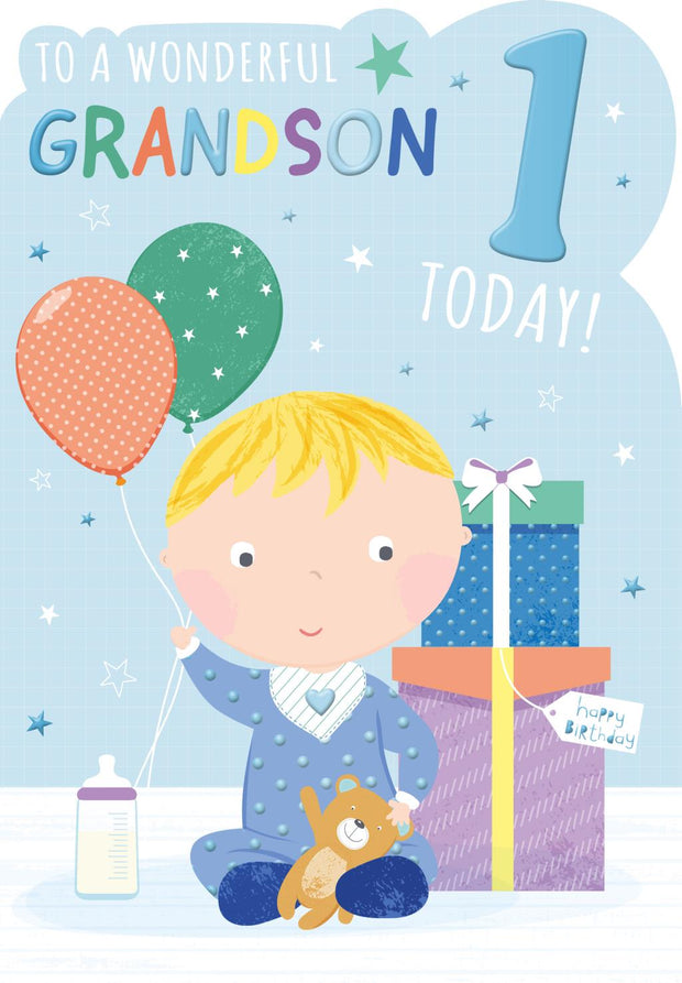 Words N Wishes Grandson 1st Birthday Card