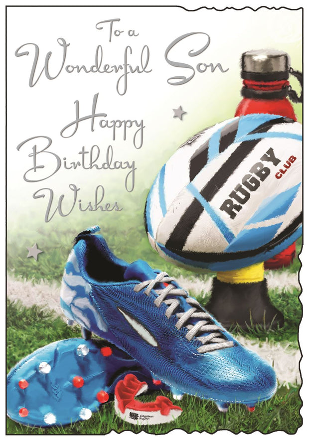Jonny Javelin Son Rugby Birthday Card