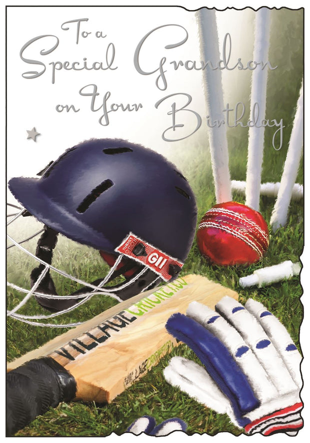 Jonny Javelin Grandson Cricket Birthday Card