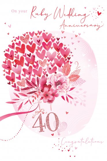Abacus Ruby Anniversary Card