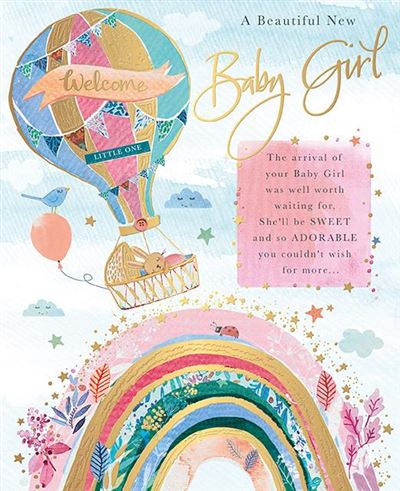 Words & Wishes Baby Girl Card
