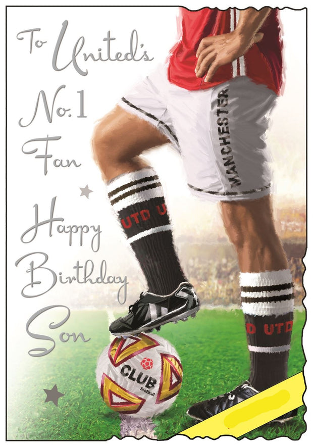 Jonny Javelin Manchester United's No 1 Fan Son Football Birthday Card