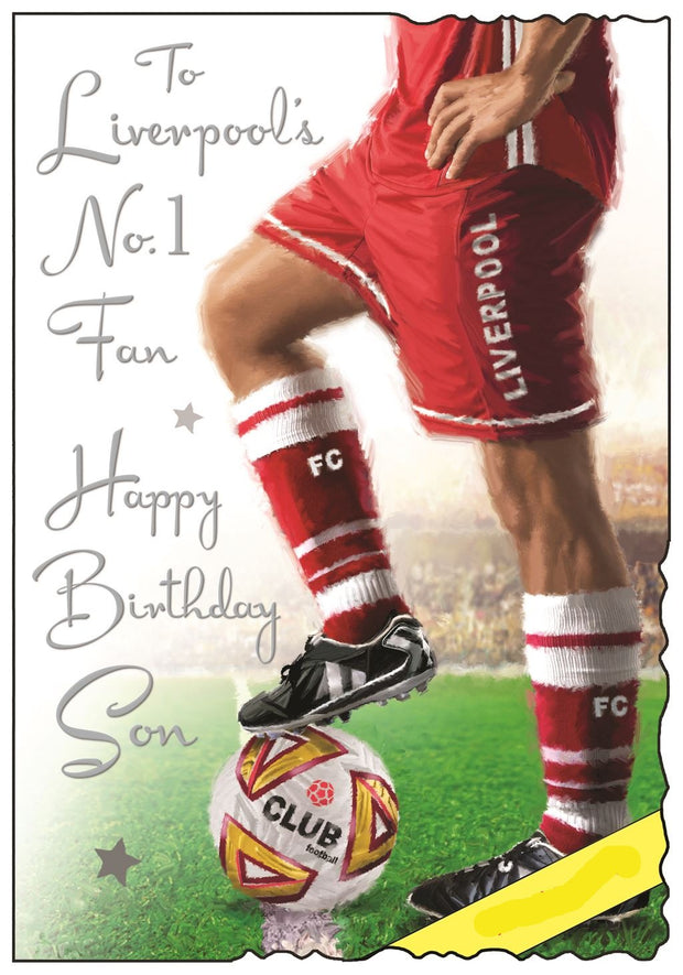 Jonny Javelin Liverpool's No 1 Fan Son Football Birthday Card