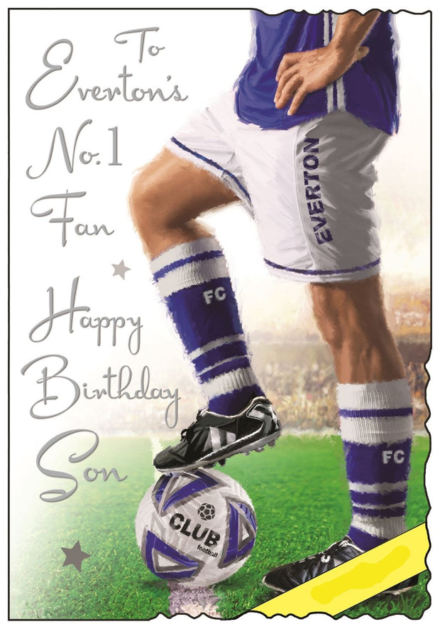 Jonny Javelin Everton's No 1 Fan Son Football Birthday Card