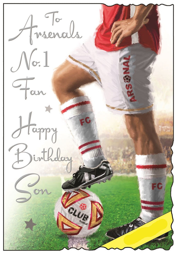 Jonny Javelin Arsenals No 1 Fan Son Football Birthday Card