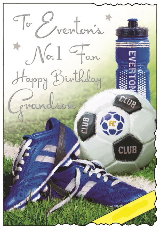 Jonny Javelin Everton's No 1 Fan Grandson Football Birthday Card