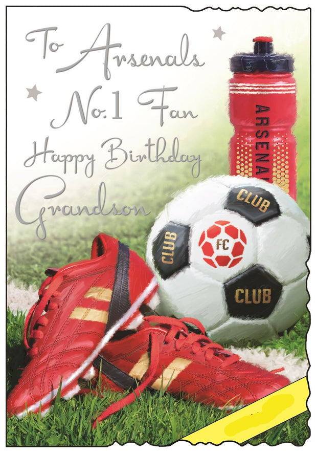 Jonny Javelin Arsenals No 1 Fan Grandson Football Birthday Card